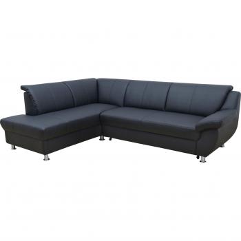 Ecksofa L‑Form „Pilar“ mit Ottomane & optionalem Bett – Domovision