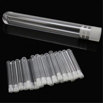 10Pcs Laboratory Test Tubes 13*75mm with Push Caps