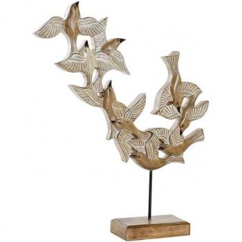 Decorazione a Ferro “Uccelli” – Statua 49x11,5x63 cm in Beige