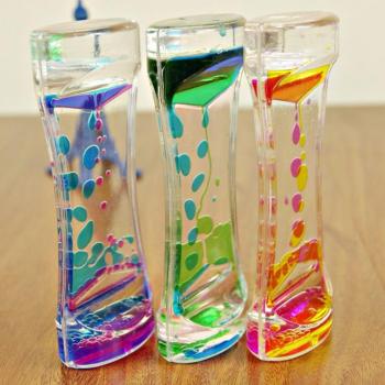 Timer Clessidra a Doppio Colore con Bolle Fluttuanti, Ornamento da Tavolo