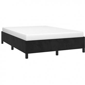 Luxurious Black Velvet Double Bed Frame 135x190 cm without Mattress