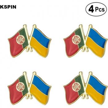 Portugal and Ukraine Flag Lapel Pins