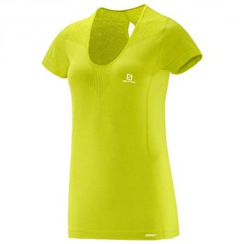 Top deportivo Salomón “Elevate” amarillo sin costura