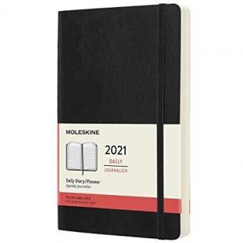 Moleskine Large 12-Month Daily Planner – Soft Cover, Black