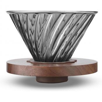 ESTVLB Premium V60 Coffee Dripper – Glass Holder & Wooden Base