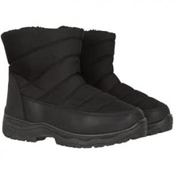 Icey II Femme : Bottes de neige courtes doublées en polaire – Noir