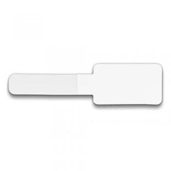 Weißer Klett‑Kabelhalter 90 mm × 24 mm – 10er Set – selbstklebend (Delock)