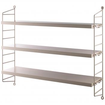 Sandlackiertes Regal „String Pocket“ – 60 × 50 × 15 cm