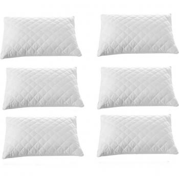 Coperte protettive per cuscini in cotone puro bianco 50x70 cm, pacchetto da 6