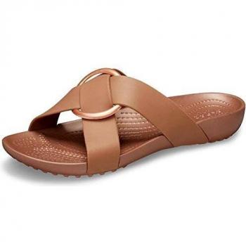 CROCS Serena Cross Band Slde W, Sandalias Casual Mujer, Marrón