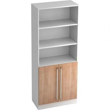 Office Pro G 7700 CE 5 OH Armadio Signa Bianco Noce Maniglia Cromata