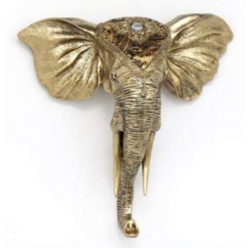 Sifcon Elephant Head Wall Decor Gold