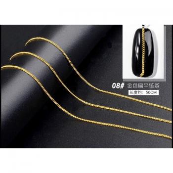 Chaîne d’Ongles 3D Superfine en Or