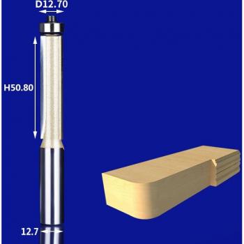 Broca de fresado CNC de carburo sólido para madera, cortador recto con rodamiento, 6,35mm y 12,7mm