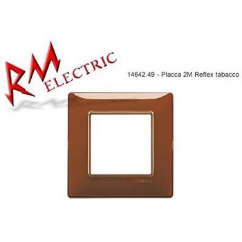 Placca Reflex 2 moduli di Vimar colore Tabacco