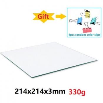 FusionPlate 214/220mm – High‑T Borosilicate Glass Bed