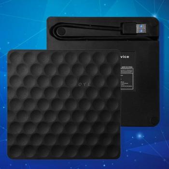 Graveur CD/DVD USB 3.0 ultra-slim, vitesse de transfert 5Gbps, dimensions 14.8x14.2 cm