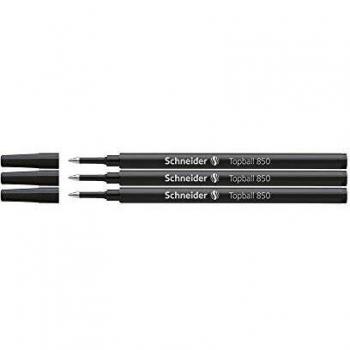 Schneider 8501 Topball 850 Tintenrollermine, 0,5mm (F), Edelstahlspitze, schwarz, für Topball 811