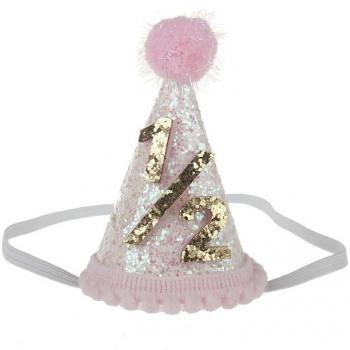 Sombrero de cumpleaños con brillantes para niña