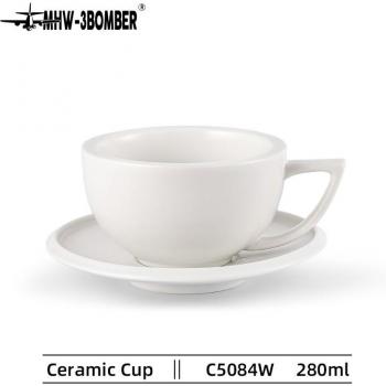 280ml Ceramic Mug with Saucer for Coffee