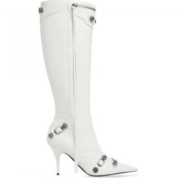 Balenciaga Cagole 90mm Knee-High Boots in White, Size 36