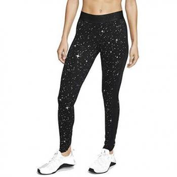 Nike Damen Warm Starry Night Metallic Sportleggings – Schwarz / Thunder Grey, S