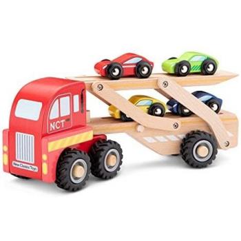 Voiture de bois transporteur junior rouge/brun 2-pièces