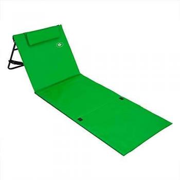 Tapis de plage avec dossier réglable, sangle transportable et natte de plage vert 158cm x 56cm