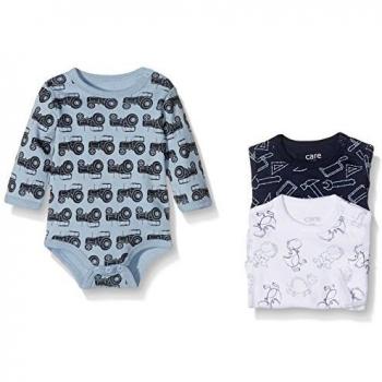 Care Baby Langarm Body Set für Jungen (3er und 6er Pack)