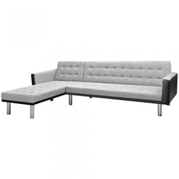 Divano Letto Angolare 218x155x69 cm Nero e Grigio