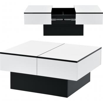 Truciolato 80 cm – Tavolino Sala Contenitore Color Bianco/Nero