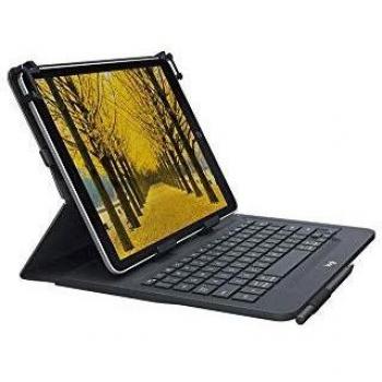 Logitech Universal Folio Tablet-Hülle mit Kabelloser Tastatur, Bluetooth, 2-Jahre Batterielaufzeit, Für 9 Zoll