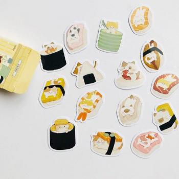 Cat Sushi Notebook Stickers