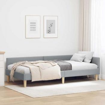VidaXL 80x200cm Corner Bed Frame & Headboard – Light Grey