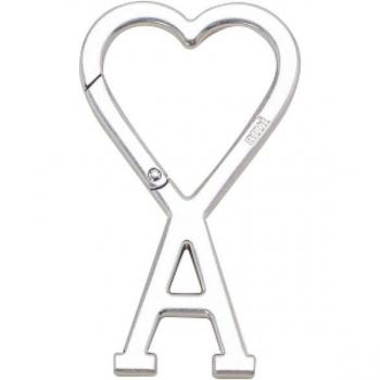 Ami Paris Keyring: Gray, Unisex, ONE SIZE Logo