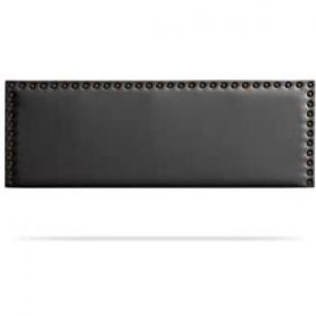 Cabecero tapizado modena polipiel 100 Moonia gris oscuro 100x55x8 cm