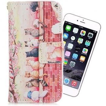 Iv. Carcasa de piel para iPhone 6/6s de TUTUWEN con billetera magnética, soporte para flip stand y protector delgado