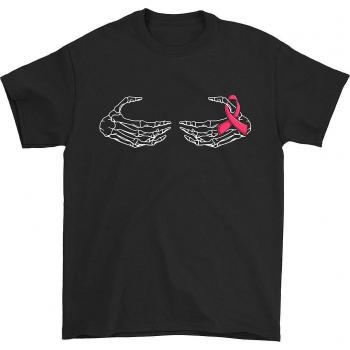 Camiseta de Hombre HISHARK Mano Esquelética y lazo rosa, talla XXL