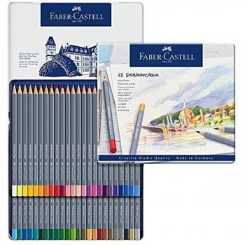 Goldfaber Aqua Crayons d'aquarelle Boîte métal de 48 pièces