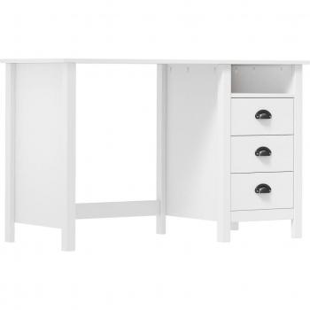Prolenta Premium Bureau Hill, 3 tiroirs, Bois Pin massif, dimensions 120x50x74 cm