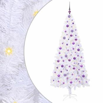 Premium White PVC Christmas Tree 210cm with Steel Stand – VidaXL