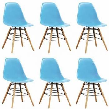 VidaXL Set di 6 sedie blu in plastica