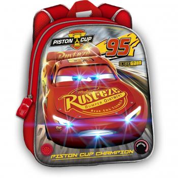 Mochila Disney con Luz y Sonido, Unisex niños, Rojo, 24x32x9