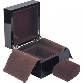 Caja de reloj de madera lacada negra