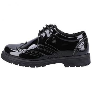 Sally Patent Senior Unisex Black Leather Sneakers – UK 6 (Infants)