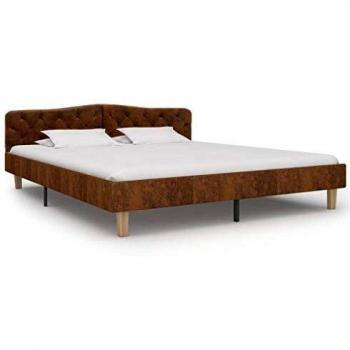 VidaXL Brown Faux Leather Bed Base, 180x200cm