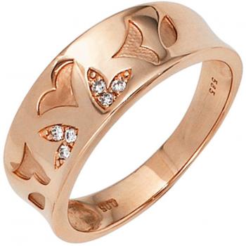 Brillanter Damenring 585 Gold Rotgold – 6 Diamanten (0,05 ct)