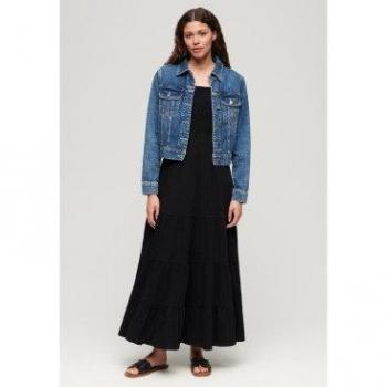 Vestido Largo Verde Smocked Superdry