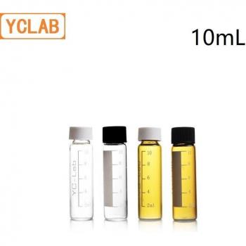 10 mL Chromatographic Vial – Brown Glass, Screw Cap, Graduation Marks, Silica Gel Insert