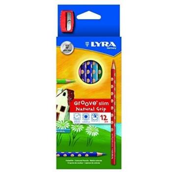 Lyra Groove Slim Color Pencils Set of 12 Uds.+Pencil Sharpener Giotto